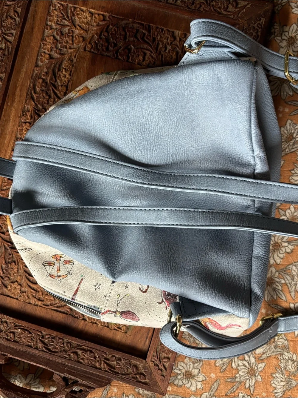 Warner Bros. White and Light Blue Illustrated Mini Backpack